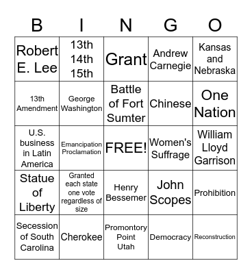 Benchmark Bingo! Bingo Card