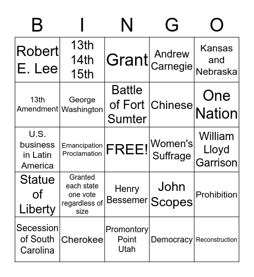 Benchmark Bingo! Bingo Card