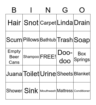 Housekeeping Week Bingo Card