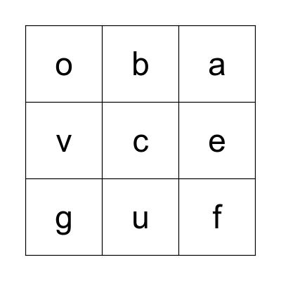 Alphabet Bingo Card
