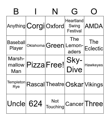 Mikey's Birthday Bingo Card