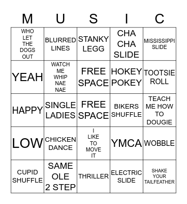 SUMMER DANCE BINGO Card