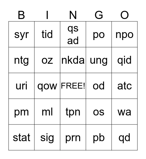Sigs Bingo game 2 Bingo Card