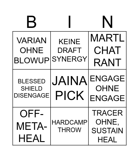 JTFM BINGO #1 Bingo Card