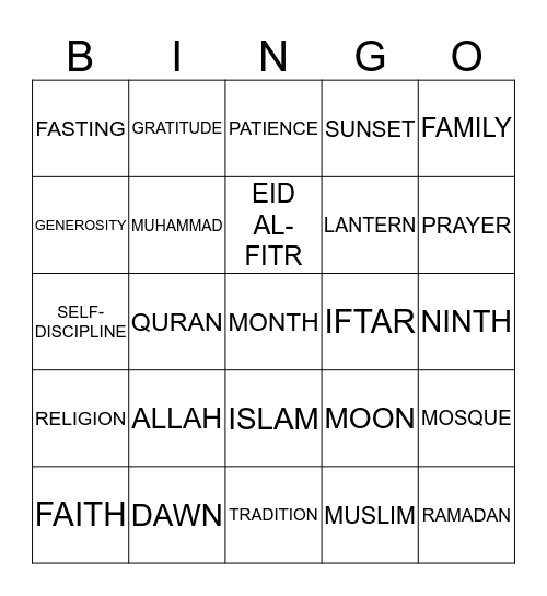 HARI RAYA BINGO Card