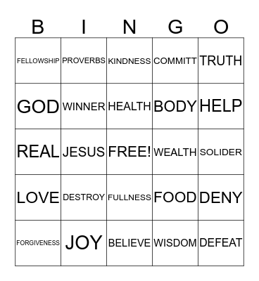 FBC MEN & WOMEN BRUNCH Bingo Card