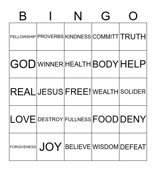 FBC MEN & WOMEN BRUNCH Bingo Card