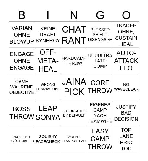 JTFM BINGO #1 Bingo Card