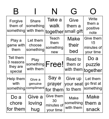 Sibling Summer Bingo Card