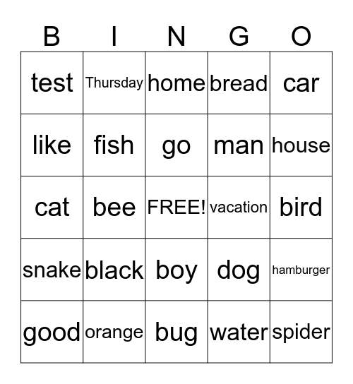 Signs to Remember Bingo Card
