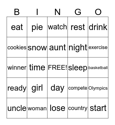 More Signs Bingo Card