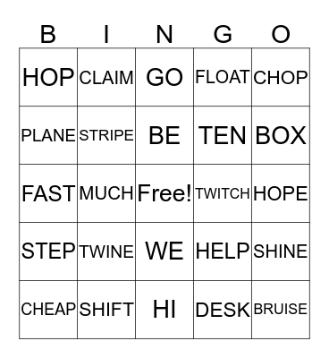 PHONETIC SKILL REVIEW Bingo Card