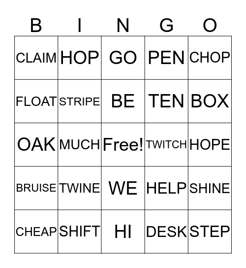 PHONETIC SKILL REVIEW Bingo Card