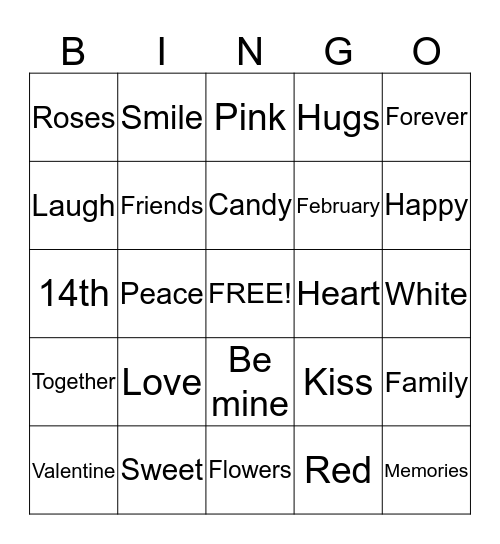 BINGO for FEBUARY Bingo Card