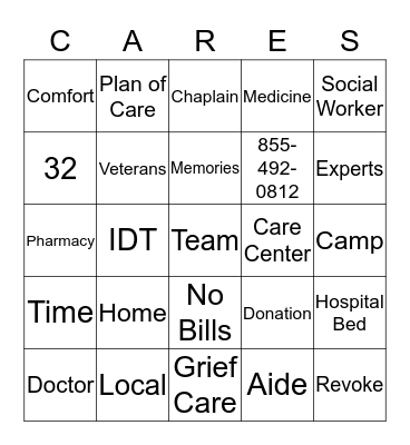 Bluegrass Care Navigators Bingo Card