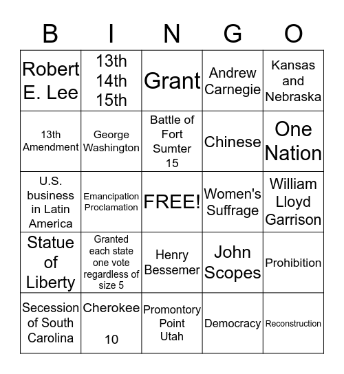 Benchmark Bingo! Bingo Card