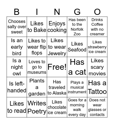 6/19/19  Bingo Card