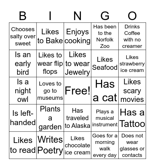 6/19/19  Bingo Card