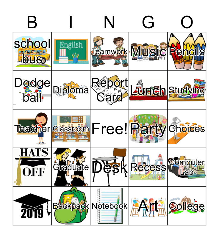 Grad Bingo Card