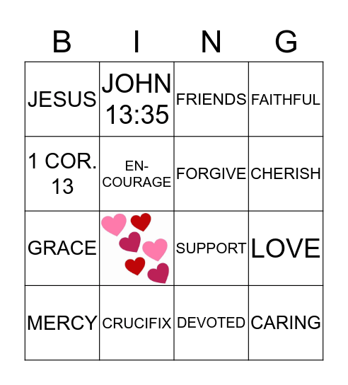 FRUIT OF THE SPIRIT - LOVE Bingo Card