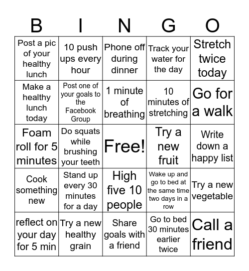 MEfit Bingo Card