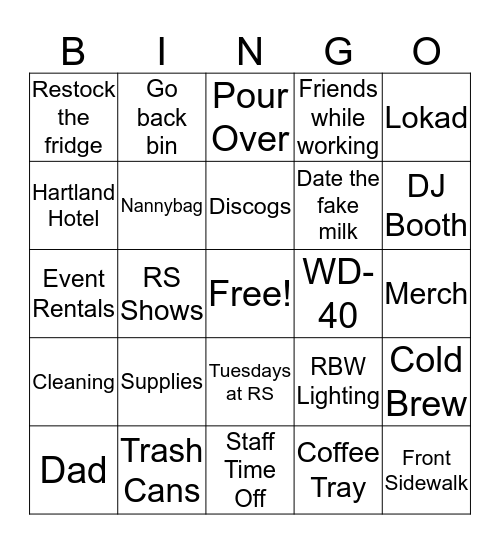 RS BINGO  Bingo Card