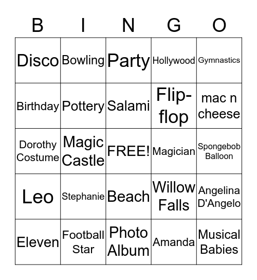 Bingo Card