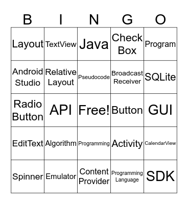 Camp.Code Bingo Card