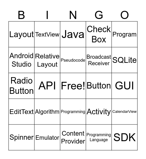 Camp.Code Bingo Card