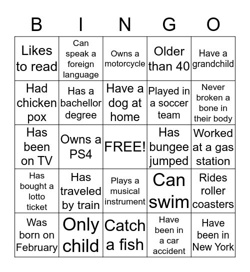 Couple's Night Bingo Card
