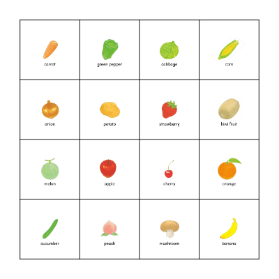 Fruits・Vegetables BINGO Card