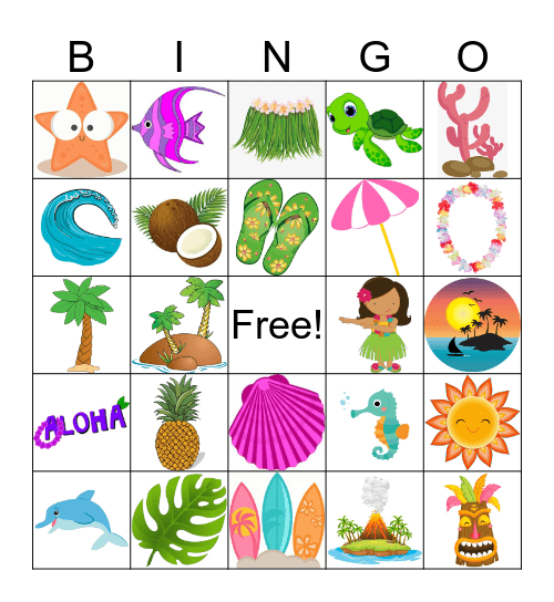 Luau Bingo Card