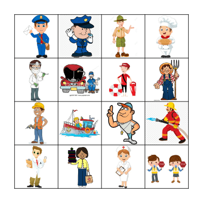 Community Helpers Bingo Card