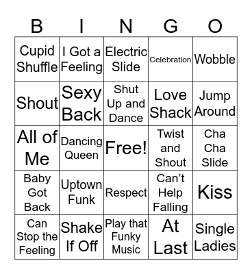 DJ Bingo Card