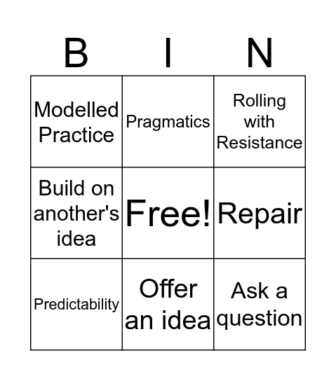 TCW BINGO Card