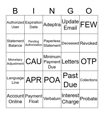 Citi Bingo Card
