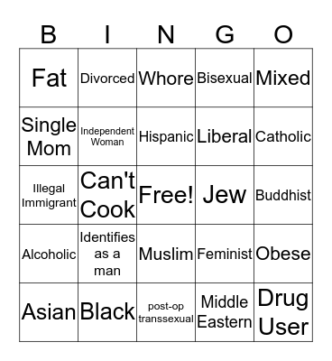 Girl Bingo Card