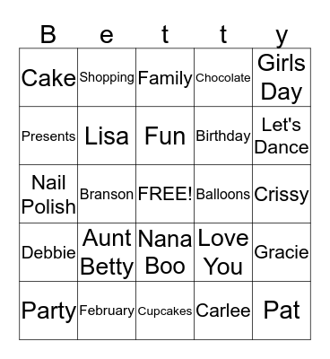 Happy Birthday Bingo Card