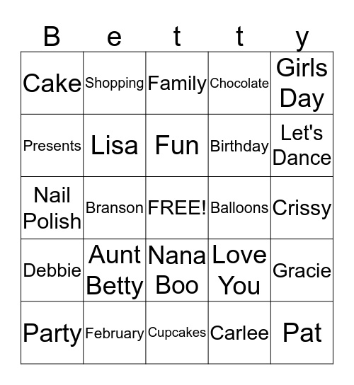 Happy Birthday Bingo Card