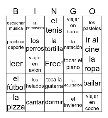 LOS GUSTOS Bingo Card