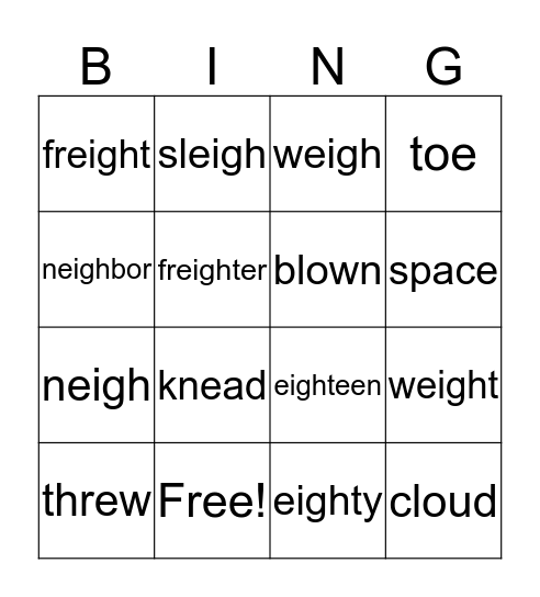 /eigh/ Bingo Card