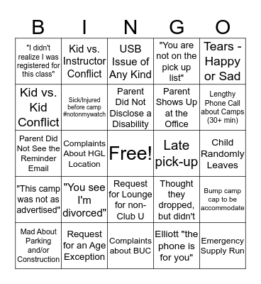 SUMMER BINGO Card