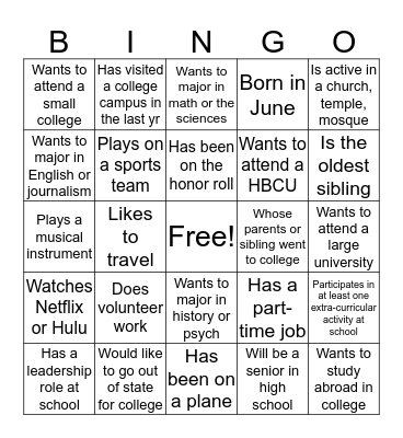 Bingo! Bingo Card