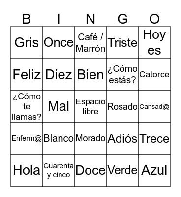 Olé Bingo Card