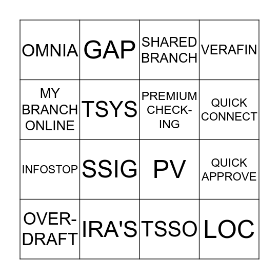 SSFCU LOTERIA!! Bingo Card