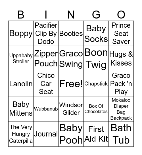 OBABY Bingo Card