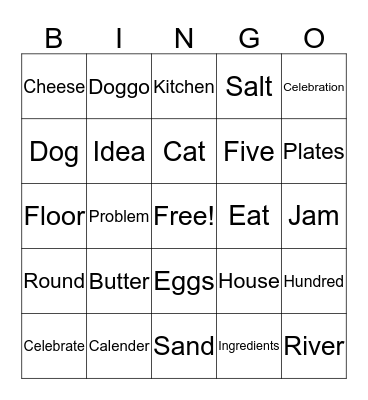 A birthday cake Bingo Card