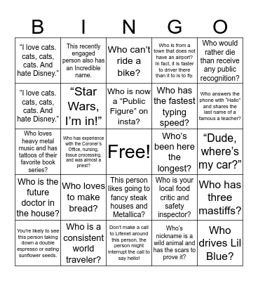 Tissue Bingo Card