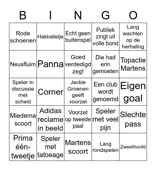 Leeuwinnen Bingo Card