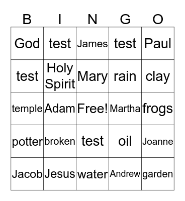 Bible BINGO Card